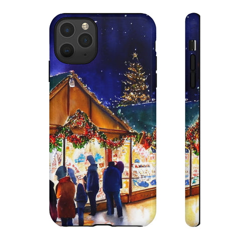Shopping at the Christmas Market - Impact Resistant Phone Case iPhone 11 Pro Max Glossy
